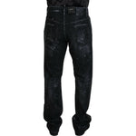 Dsquared² Black Crystal Embellished Tattered Denim Jeans PAN74469-48