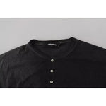 Dsquared² Black Cotton Linen Long Sleeves Pullover Sweater TSH3534-46