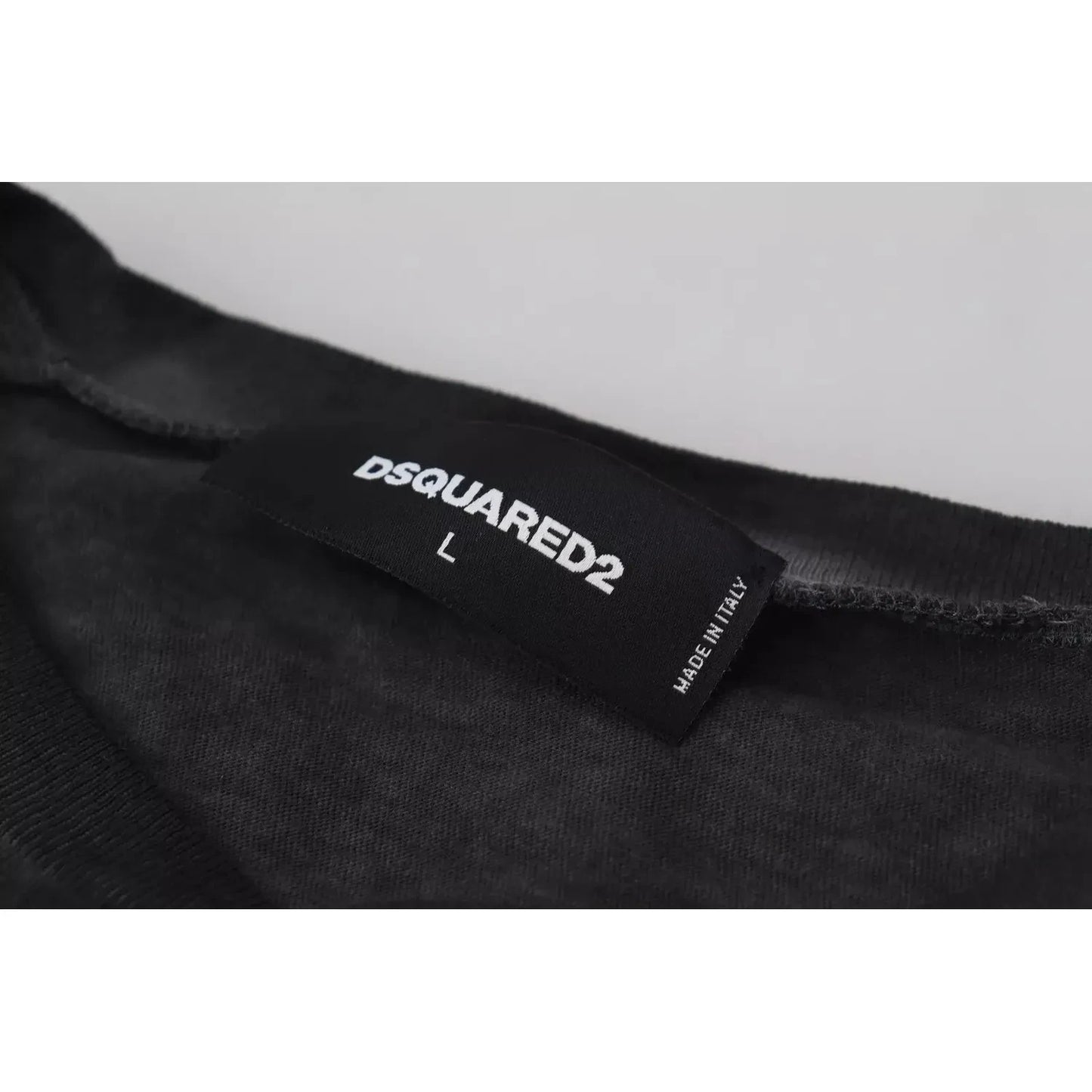 Dsquared² Black Cotton Linen Long Sleeves Pullover Sweater TSH3534-46