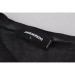 Dsquared² Black Cotton Linen Long Sleeves Pullover Sweater TSH3534-46