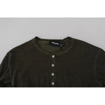 Dsquared² Gray Cotton Linen Long Sleeves Pullover Sweater TSH3535-46
