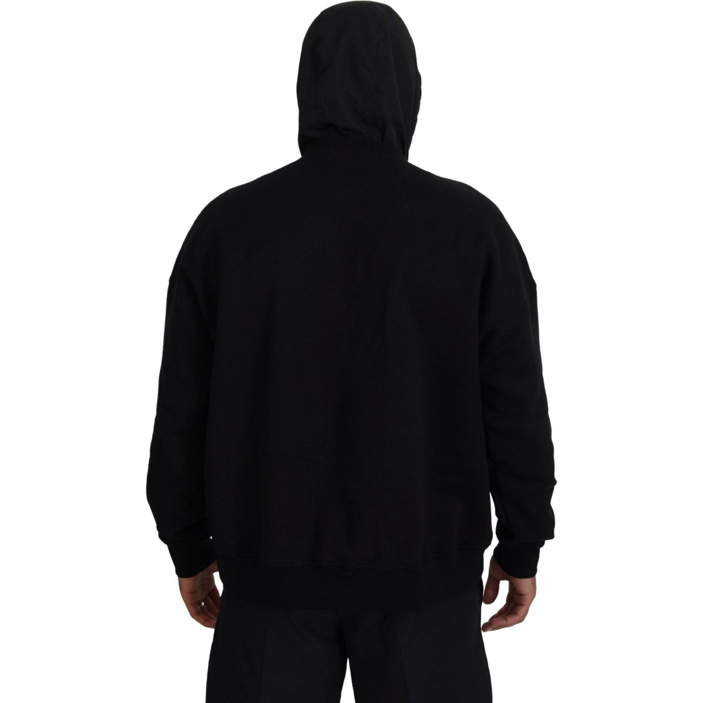 Dsquared² Black Cotton Hooded Printed Pullover Sweater TSH83488-48
