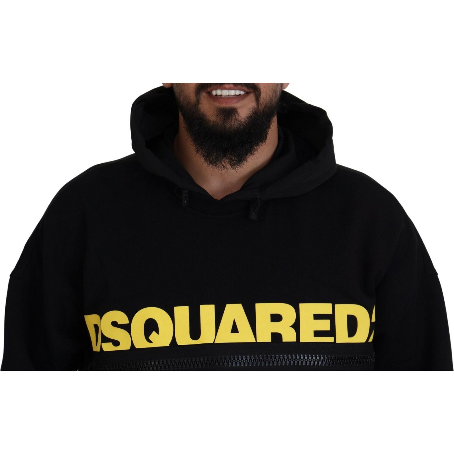 Dsquared² Black Cotton Hooded Printed Pullover Sweater TSH83488-48