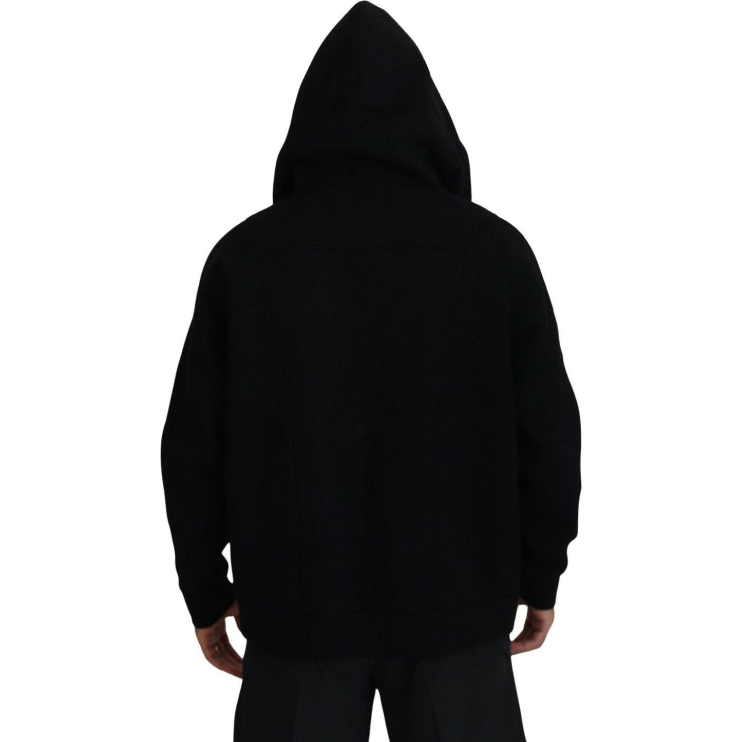 Dsquared² Black Hooded Printed Sleeves Double Zip Sweater TSH83490-48