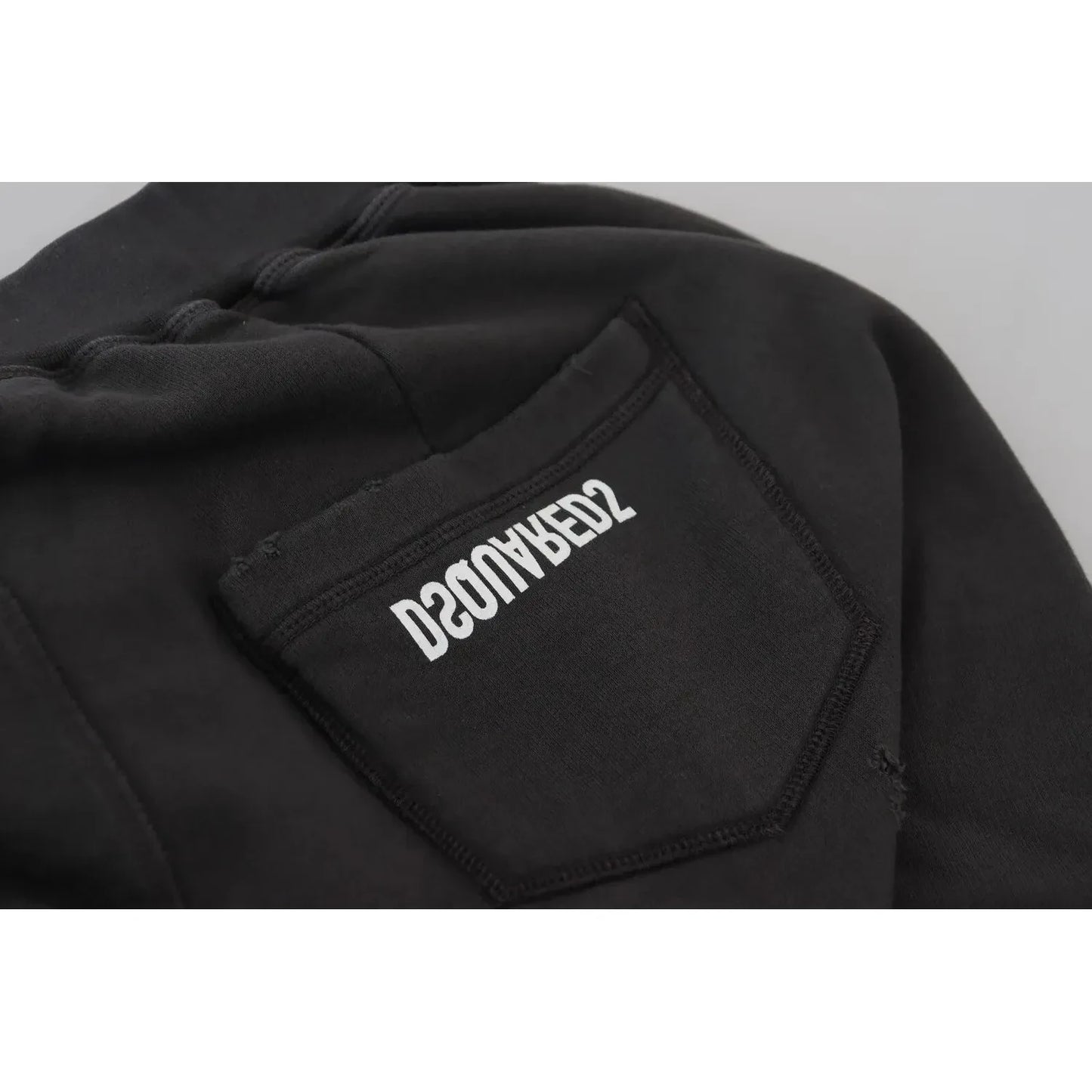 Dsquared² Black Cotton Mid Waist Tattered Tapered Shorts PAN74531-38