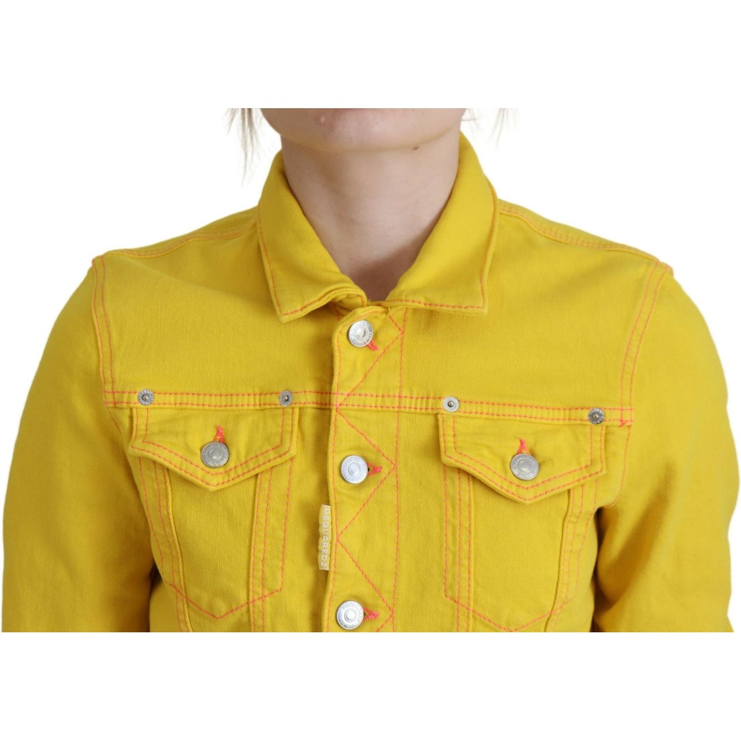 Dsquared² Yellow Collared Long Sleeves Denim Jacket JKT3520-38