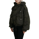 Dsquared² Green Cotton Hooded Cargo Button Jacket JKT3521-38