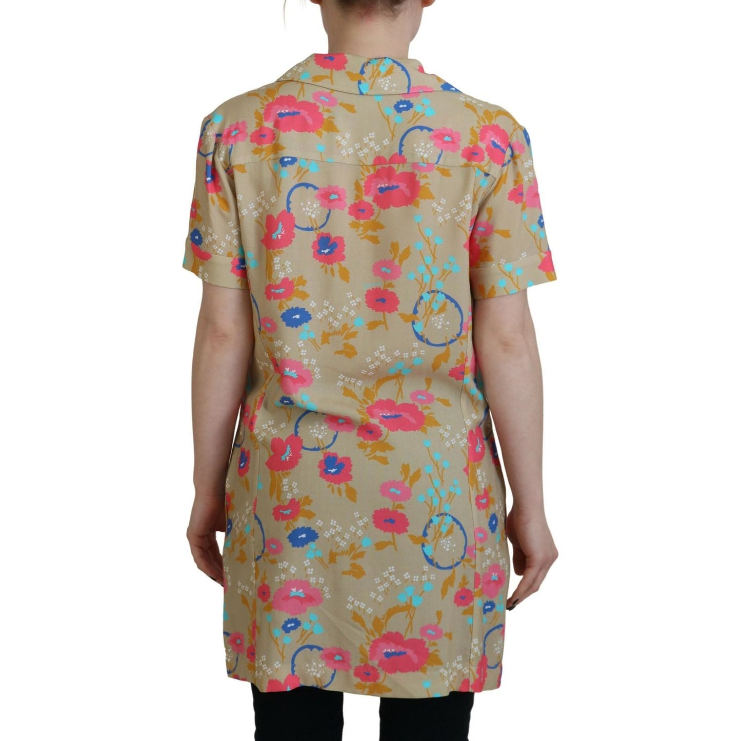 Dsquared² Multicolor Printed Collared Button Front Long Blouse Top TSH83380-38