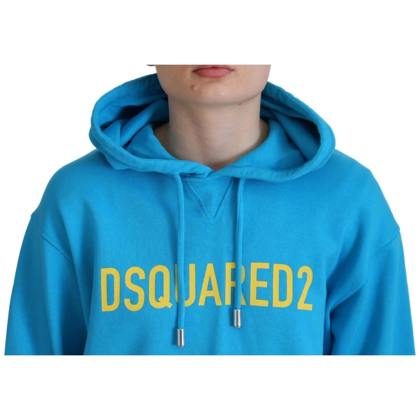 Dsquared² Blue Logo Print Cotton Hoodie Sweatshirt Sweater TSH83455-38