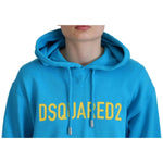Dsquared² Blue Logo Print Cotton Hoodie Sweatshirt Sweater TSH83455-38