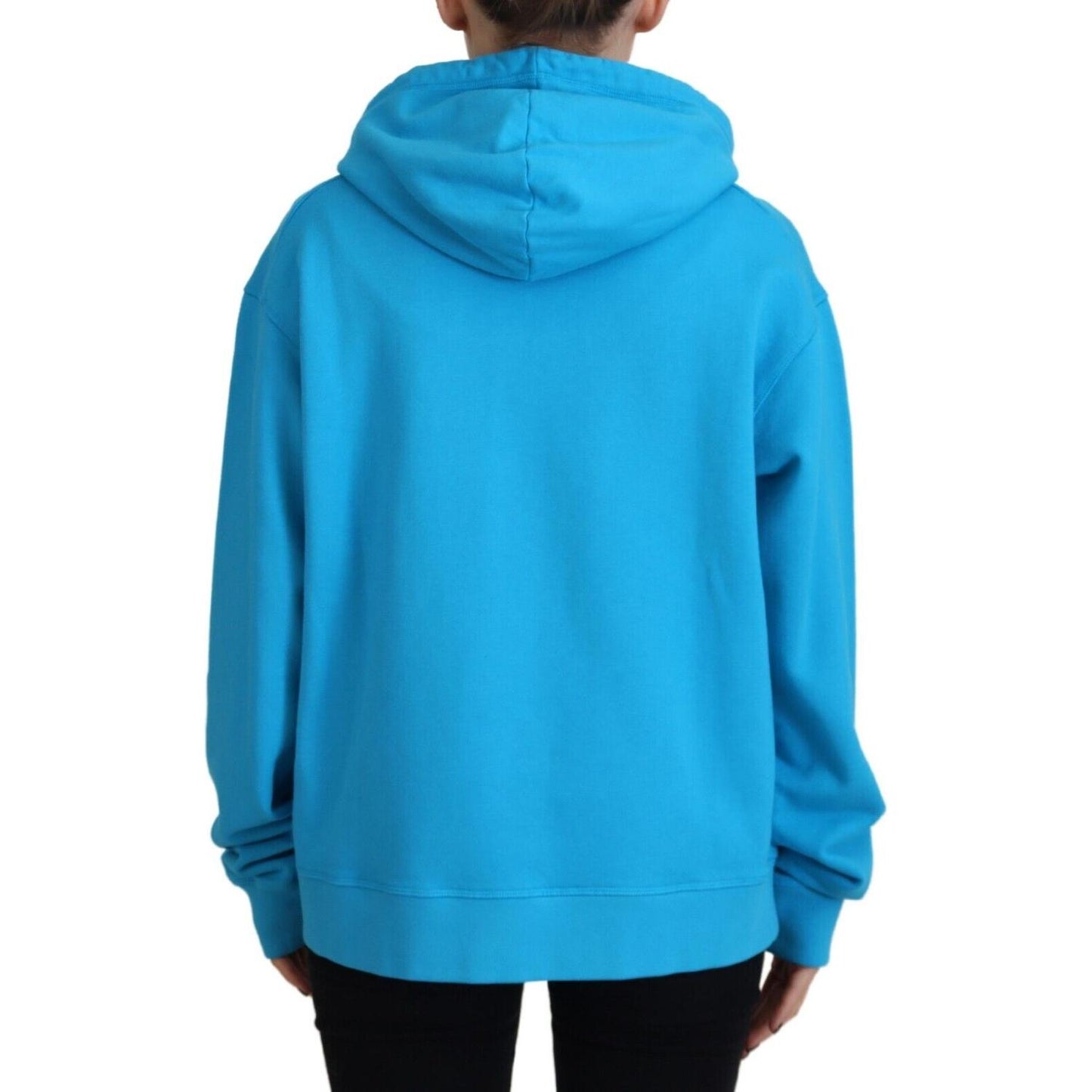 Dsquared² Blue Logo Print Cotton Hoodie Sweatshirt Sweater TSH83455-38