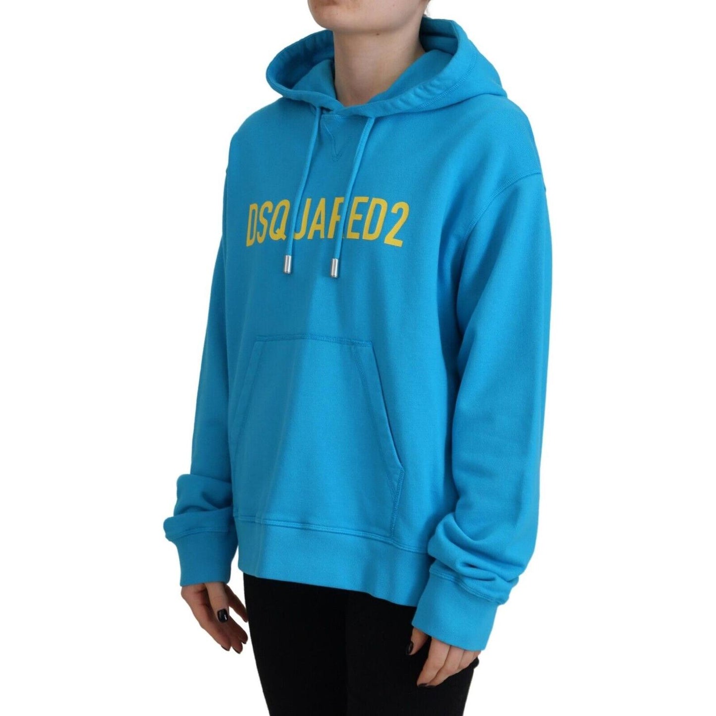 Dsquared² Blue Logo Print Cotton Hoodie Sweatshirt Sweater TSH83455-38