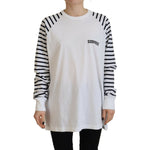 Dsquared² White Cotton Striped Crew Neck Short Sleeve Sweater TSH83408-38