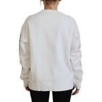 Dsquared² White Cotton Printed Women Long Sleeve Sweater TSH83442-38
