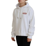 Dsquared² White Logo Patch Cotton Hoodie Sweatshirt Sweater TSH83458-38