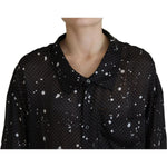 Dsquared² Black Polka Dots Collared Button Down Blouse Top TSH83395-38