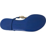 Dolce & Gabbana Blue Crystal Calf Leather Beachwear Shoes LA10944-36