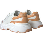 Dolce & Gabbana White Peach DAYMASTER Leather Sneakers Shoes LA10703-39.5