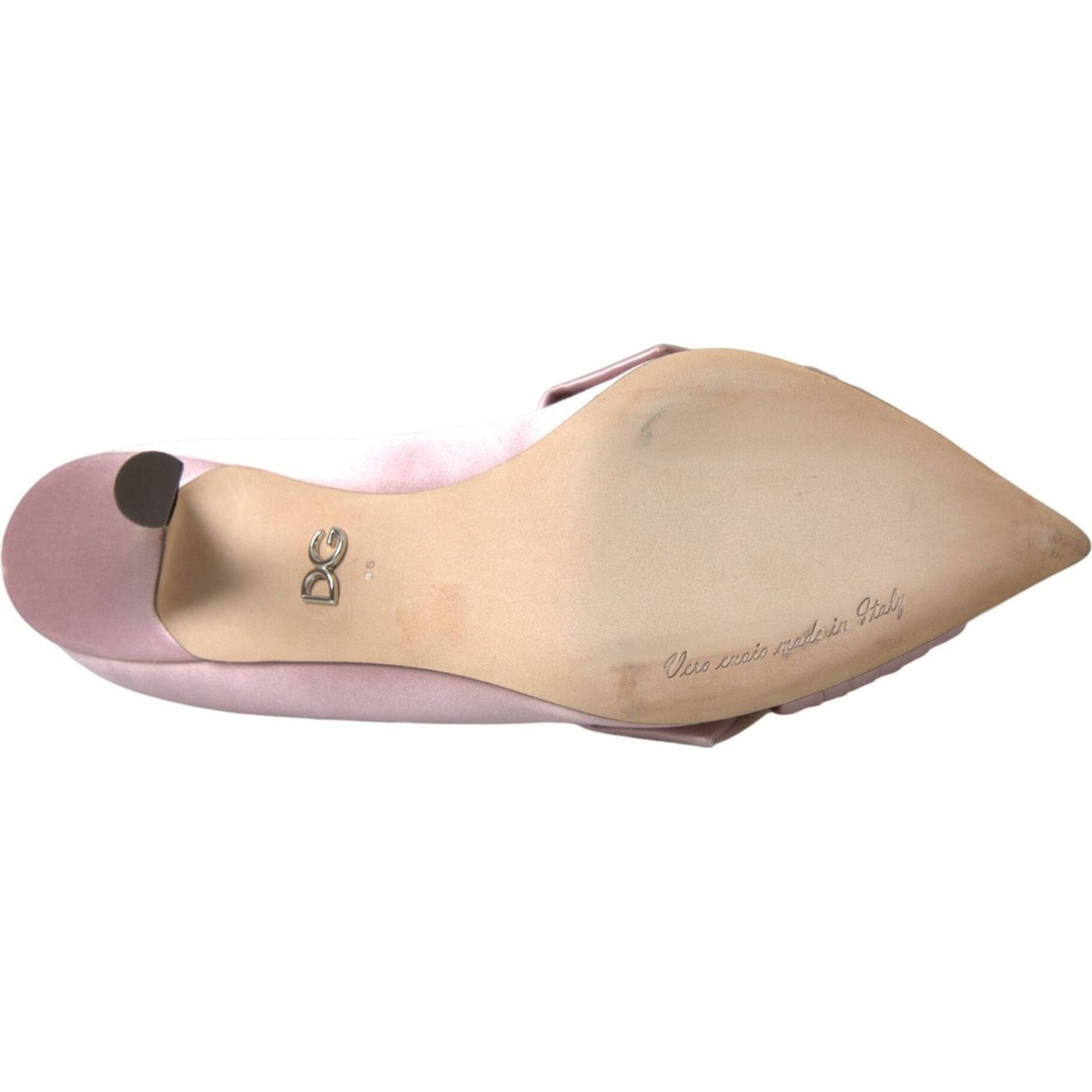 Dolce & Gabbana Pink Satin Crystal High Heels Pumps Shoes LA10746-36