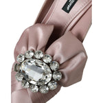 Dolce & Gabbana Pink Satin Crystal High Heels Pumps Shoes LA10746-36