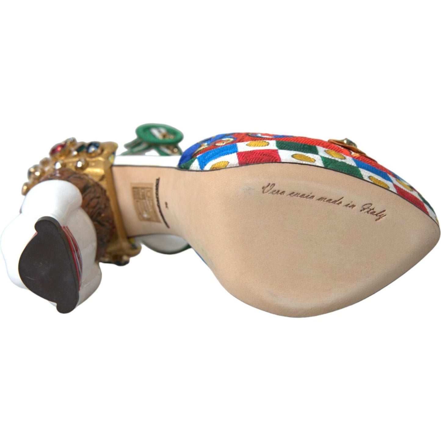 Dolce & Gabbana Multicolor Carretto Embellished Sandals Shoes LA10702-37