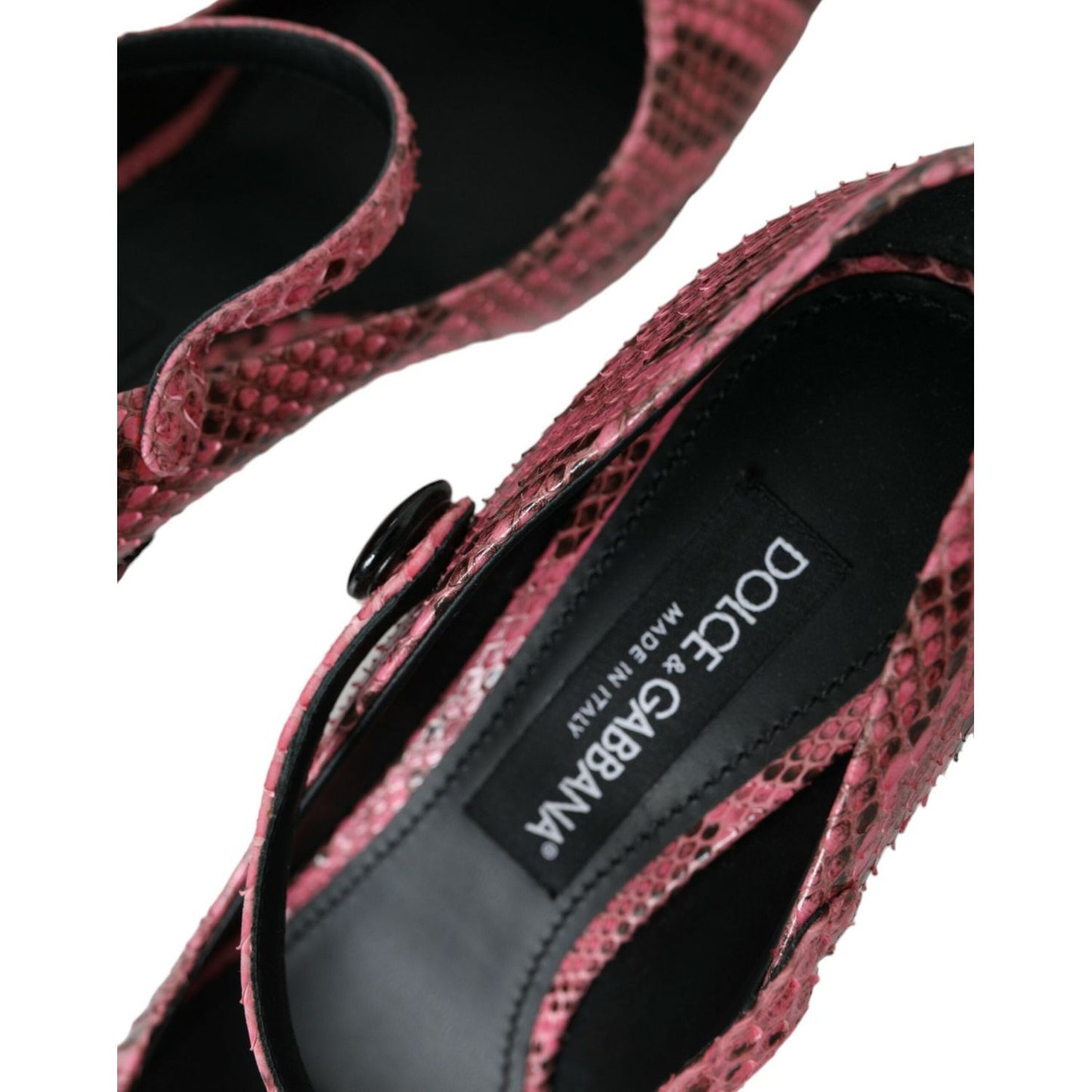 Dolce & Gabbana Pink Python Leather Mary Jane Heels Shoes LA10563-39