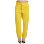 Dsquared² Yellow Cotton High Waist Straight Denim Boston Jeans PAN74506-38