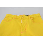 Dsquared² Yellow Cotton High Waist Straight Denim Boston Jeans PAN74506-38