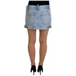 Dsquared² Multicolor Polyester Low Waist A-line Denim Skirt SKI1876-38
