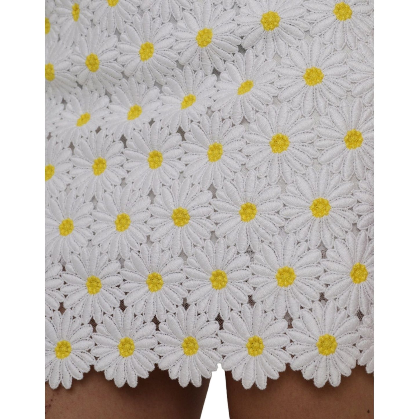 Dolce & Gabbana White Floral A-line Mini Skirt SKI1998-38