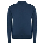 La Martina Blue Wool Men Sweater with Half Zip Closure LA-13107-XXL