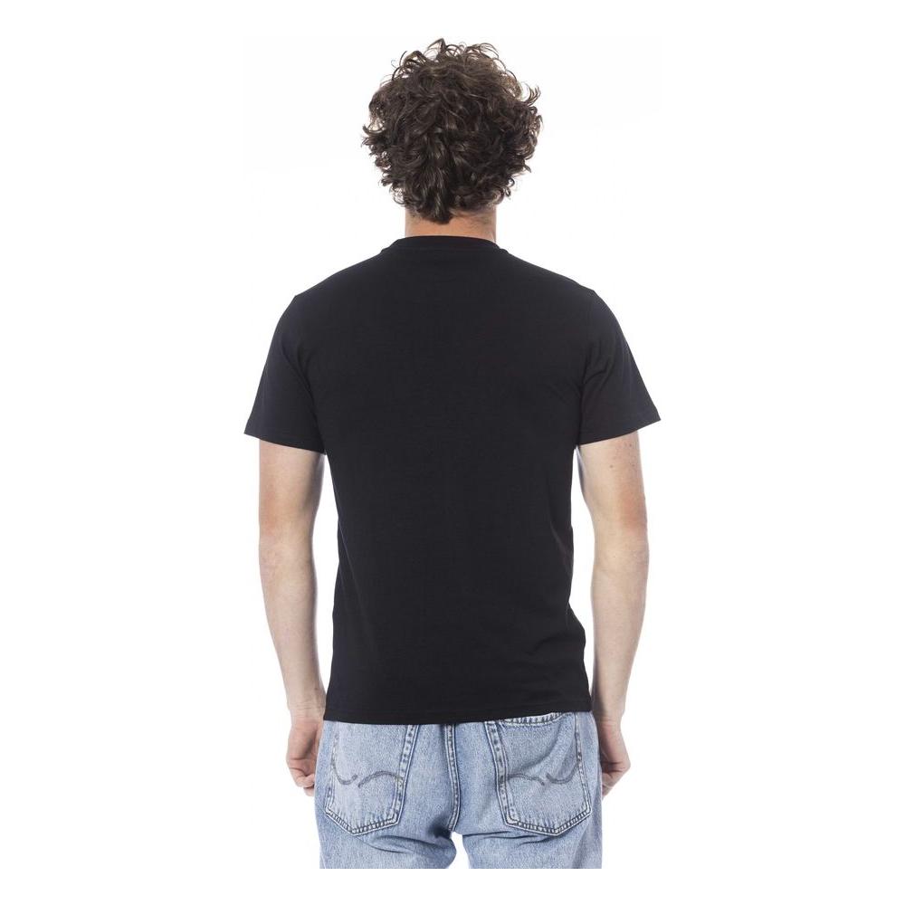 Cavalli Class Black Cotton Men T-Shirt CA-24368-L