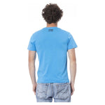 Cavalli Class Light Blue Cotton Men T-Shirt CA-24331-L