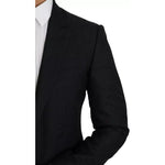 Dolce & Gabbana Blue Jacquard Slim Floral Jacket Blazer JKT1286