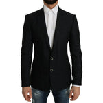 Dolce & Gabbana Blue Jacquard Slim Floral Jacket Blazer JKT1286