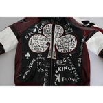 Dolce & Gabbana Black Bordeaux Hooded Leather DG King of Love Jacket JKT2283-50