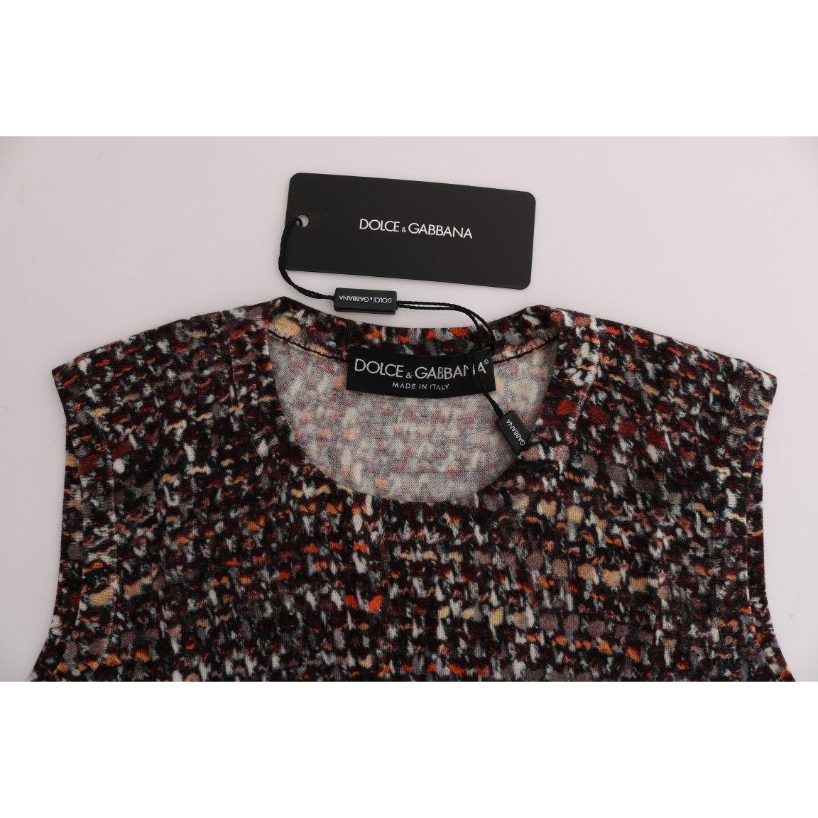 Dolce & Gabbana Multicolor Print Knit Top Wool T-shirt TUI10003-3