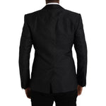 Dolce & Gabbana Black Jacquard MARTINI Single Breasted Coat Blazer JKT4030-50