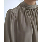 Dolce & Gabbana Gray Mock Neck Long Sleeves Top Blouse TSH83759