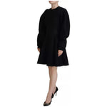 Dolce & Gabbana Cotton Black Long Sleeves A-line Mini Dress DR28816-40