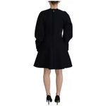 Dolce & Gabbana Cotton Black Long Sleeves A-line Mini Dress DR28816-40
