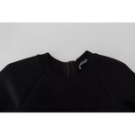 Dolce & Gabbana Cotton Black Long Sleeves A-line Mini Dress DR28816-40