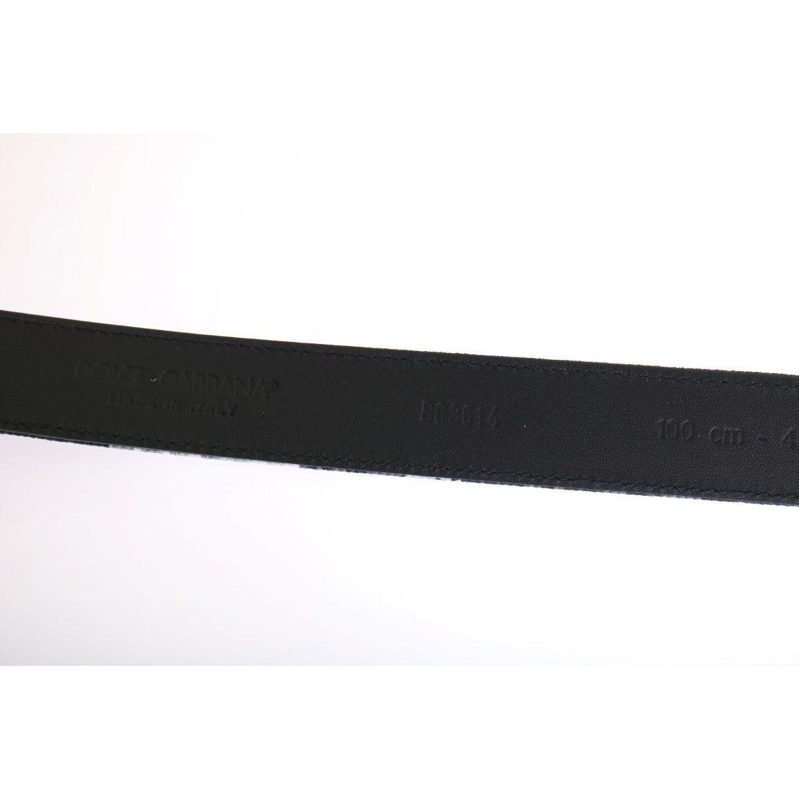 Dolce & Gabbana Black Cayman Linen Leather Belt BEL11008-2