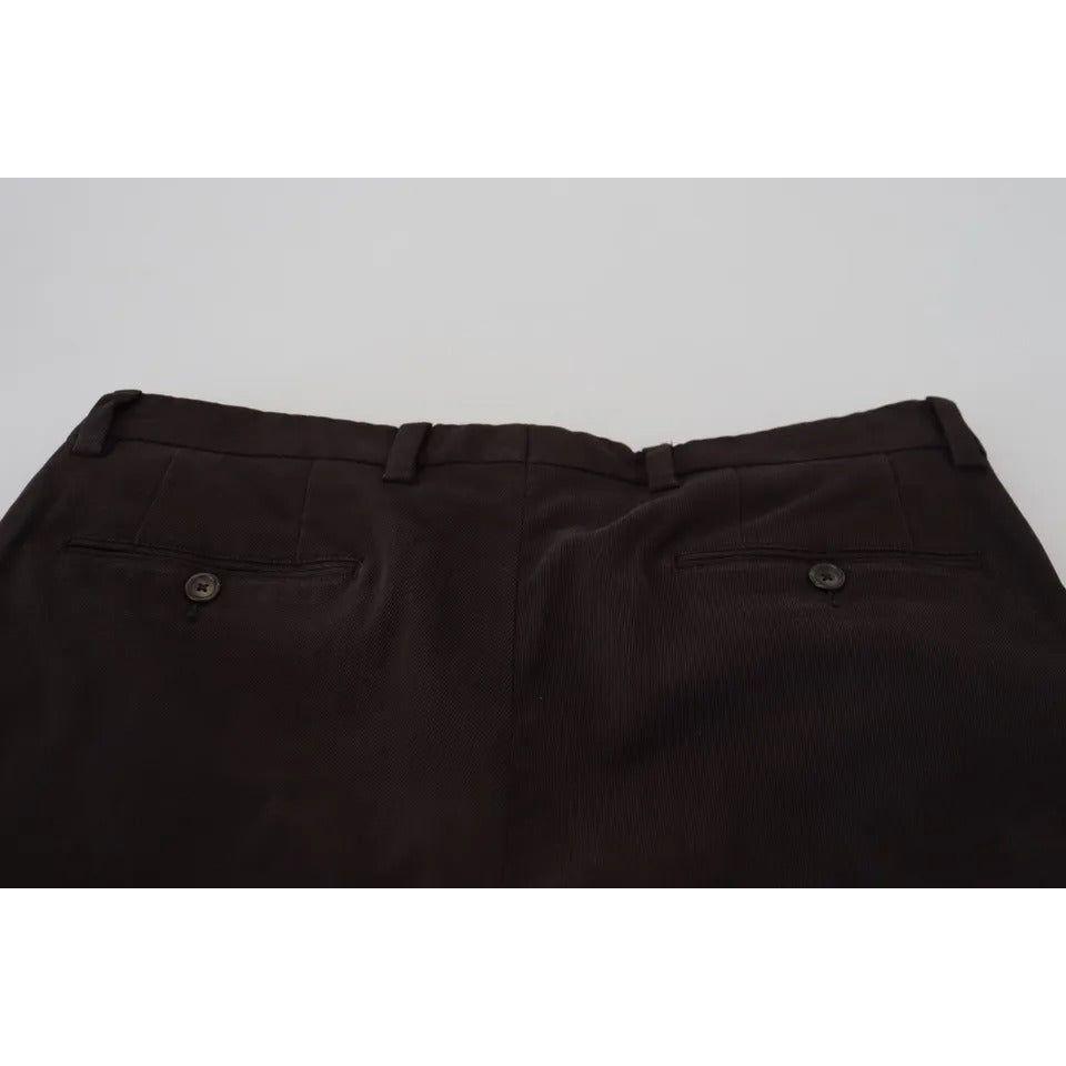 Dolce & Gabbana Brown Skinny Men Cotton Stretch Pants PAN73370-50