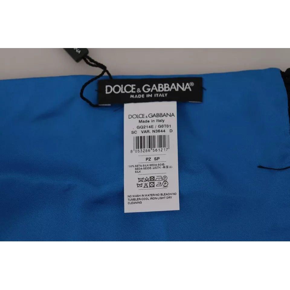 Dolce & Gabbana Royal Blue Scarf Neck Wrap Shawl Silk Scarf MS6133
