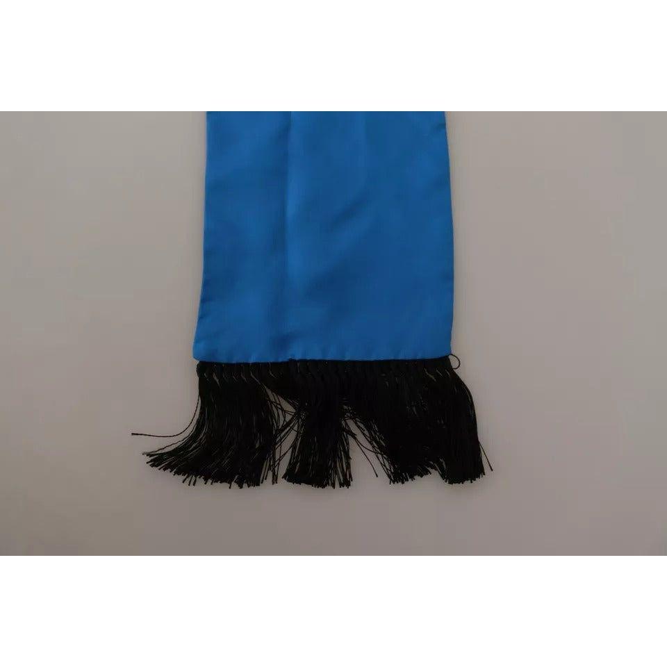 Dolce & Gabbana Royal Blue Scarf Neck Wrap Shawl Silk Scarf MS6133