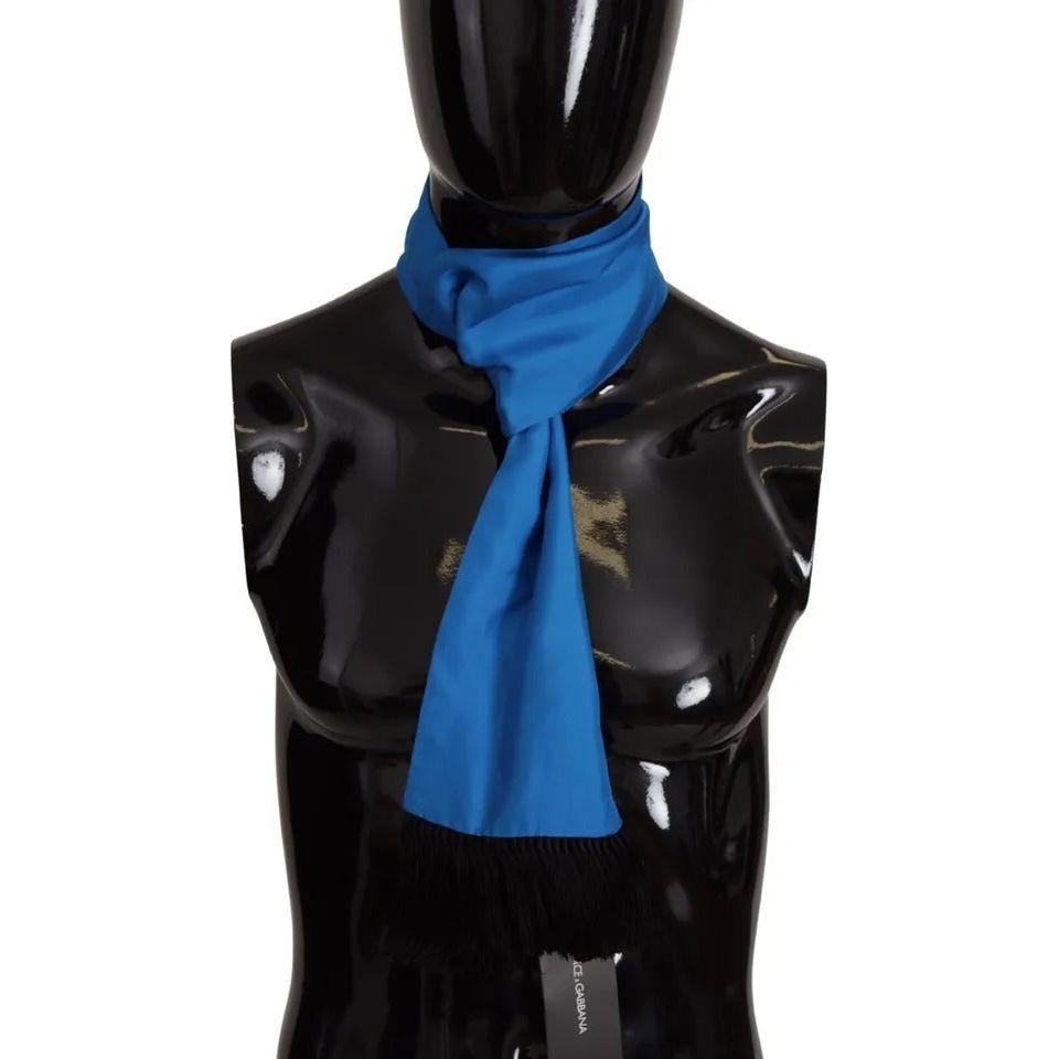 Dolce & Gabbana Royal Blue Scarf Neck Wrap Shawl Silk Scarf MS6133