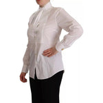 Dolce & Gabbana White Cotton Collared Long Sleeves Formal Shirt Top TSH7625-40