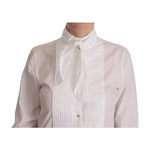 Dolce & Gabbana White Cotton Collared Long Sleeves Formal Shirt Top TSH7625-40