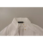 Dolce & Gabbana White Cotton Collared Long Sleeves Formal Shirt Top TSH7625-40